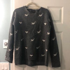 Topshop fuzzy hearts sweater